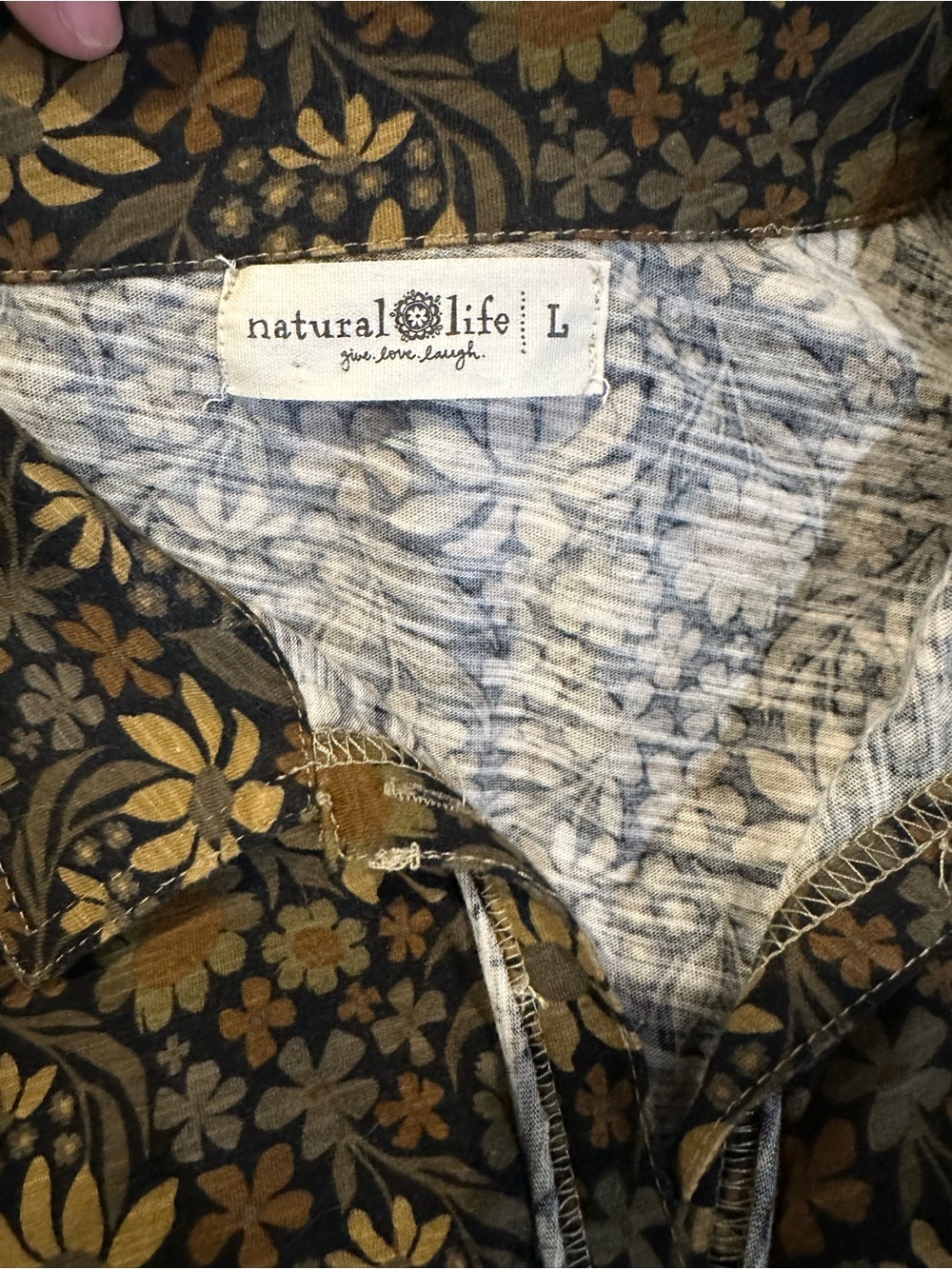 NATURAL LIFE Olive Floral Button-Front Maxi Dress - Picture 5 of 6